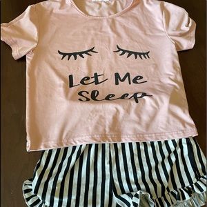 Shein Girls Pajama Set Size 11-12